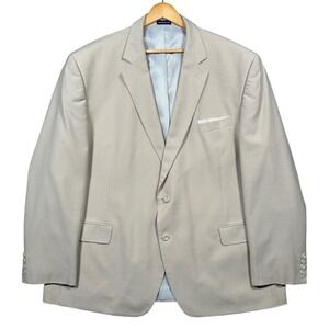 Stafford Essentials Blazer Mens 50R Tan Beige 2 Button Sport Coat Excellent